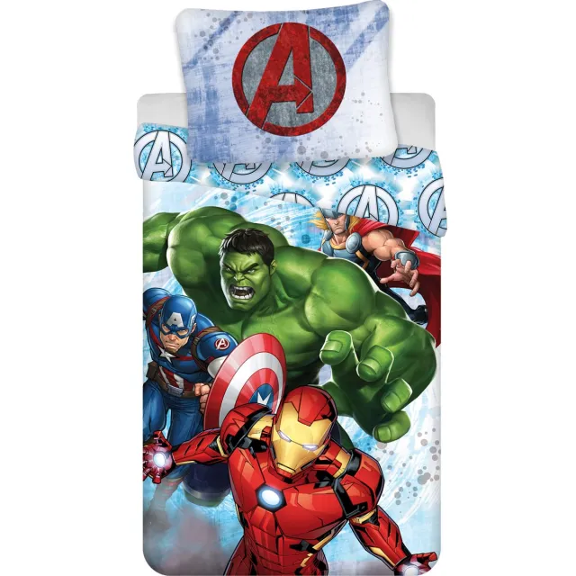 Marvel Avengers Dekbedovertrek Heroes - 140 x 200 cm - 70 x 90 cm Blauw;Meerkleurig