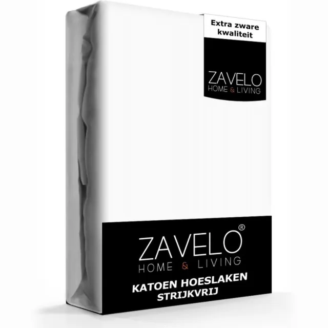 Zavelo Hoeslaken Katoen Strijkvrij Wit - 1-persoons (90x220 cm) - Hoogwaardige Kwaliteit - Rondom Elastisch - Perfecte Pasvorm