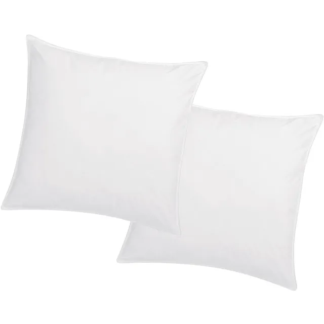 Vente-unique Set van 2 hoofdkussens met vormgeheugen mémofill 60 x 60 cm - Katoenperkal - 91 draden/cm² - 750 g - Wit - AUXENCE