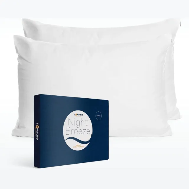 Slowwave NightBreeze kussensloop - Duopack (set van 2) - 100% TENCEL™ lyocell - Zacht en comfortabel - Beschermt de huid - Vochtregulerend - Hypoallergeen en antibacterieel - Kleur: Arctic White - Formaat: 60 x 70cm