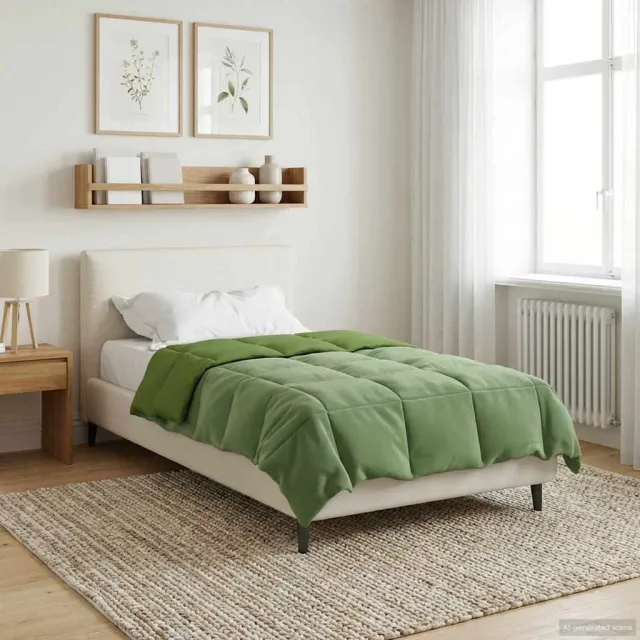 vidaXL Vol jaar dekbed 135 x 220 cm Microfiber (100% polyester) Groen