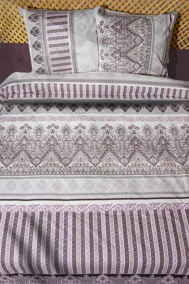 Lubna Home Dekbedovertrekset - Ranforce Katoen - Lila - Dubbel - Luxe Bedlinnen - 240x220/200cm 2xKussensloop