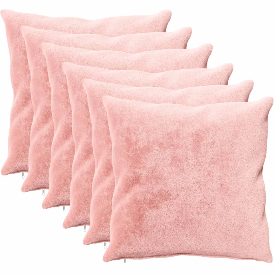 vidaXL Kussensloop 6 st HEERLEN Roze 55 x 55 cm Flanel
