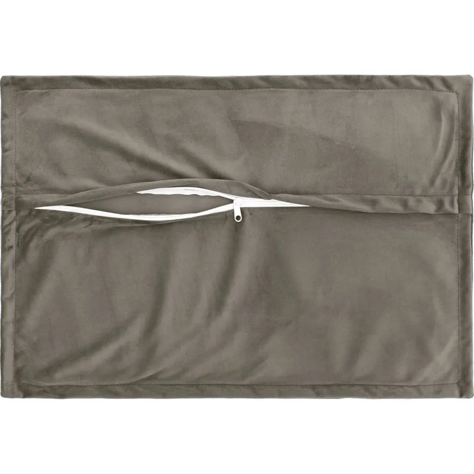 vidaXL Kussensloop 2 st HOUTEN Lichtgrijs 40 x 60 cm fluweel, foto 4