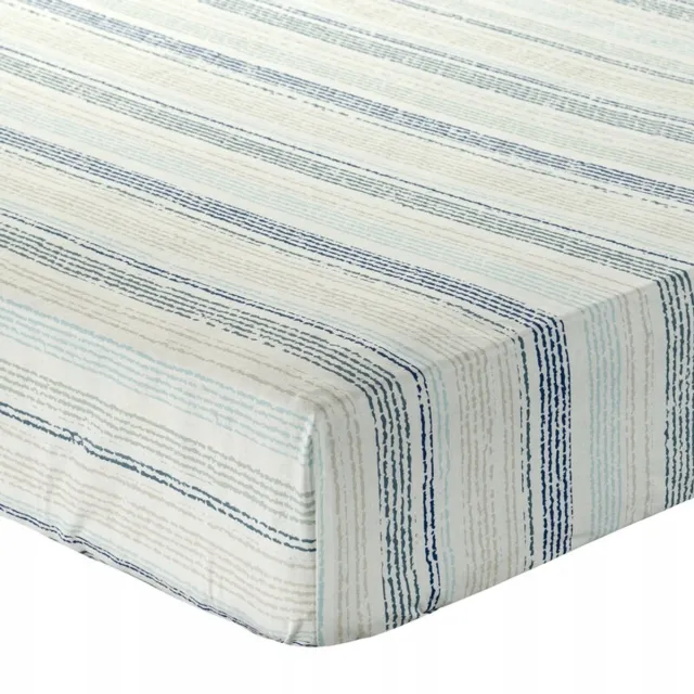 Eurofirany Hoeslaken Katoen Print3 Blauw met Elastiek