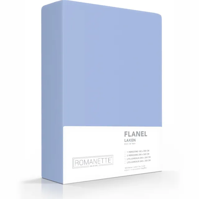 Romanette Laken Flanel Bleu - [Blauw]