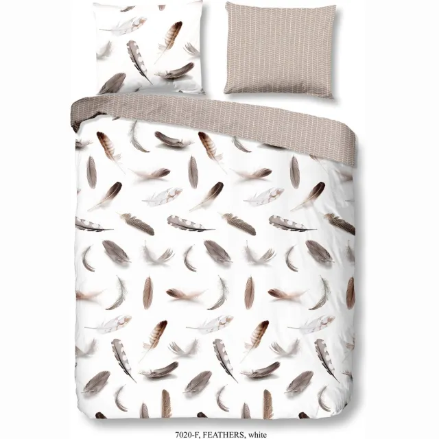 Good Morning dekbedovertrek veren - Wit - 100% Katoen flanel White