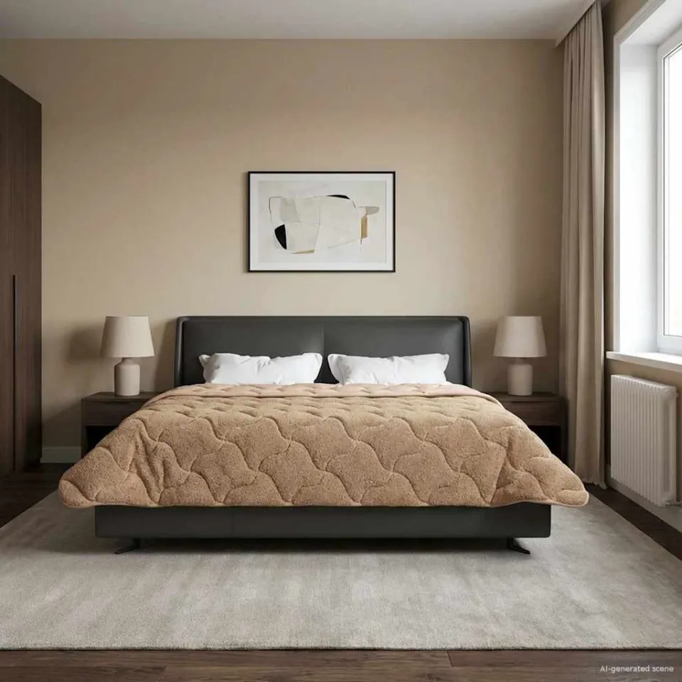 vidaXL Vol jaar dekbed 220 x 240 cm taupe, foto 4