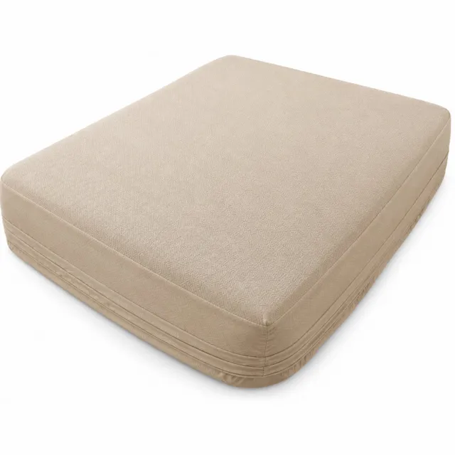 SWGOTA Waterdichte hoeslakenset khaki, 3-delig - hoeslaken 198×203 cm en 2 kussenslopen - geborstelde stof - voor matrassen tot 30 cm hoog