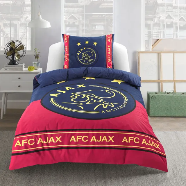 Ajax Dekbedovertrek - Rood blauw - 100% Katoen - Inclusief Kussensloop blauw rood