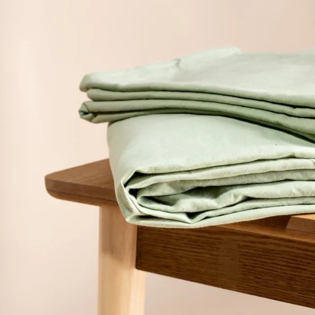 Novaline katoenen beschermhoes - Groen - 1x kussenslopen - Weighted blanket - Verzwaringsdeken - Dekbed - Kinderen - 1 persoons - Wasbaar - Ventilerend - 100 x 150cm