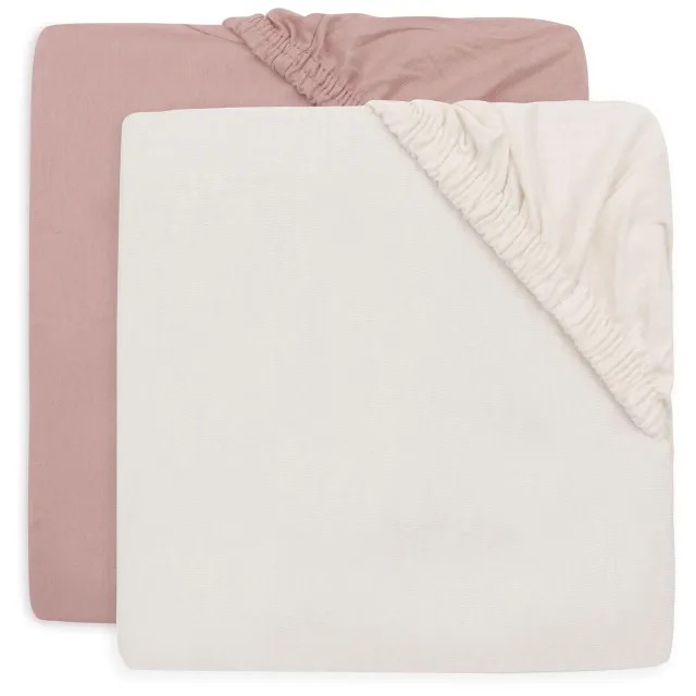 Jollein junior hoeslaken 2 stuks Wild Rose / Ivory