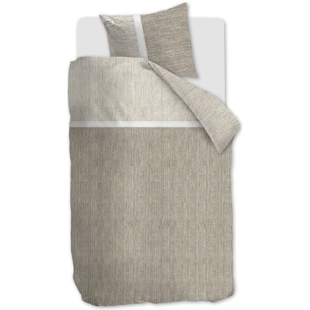 Riviera Maison katoenen dekbedovertrek 1-persoons beige