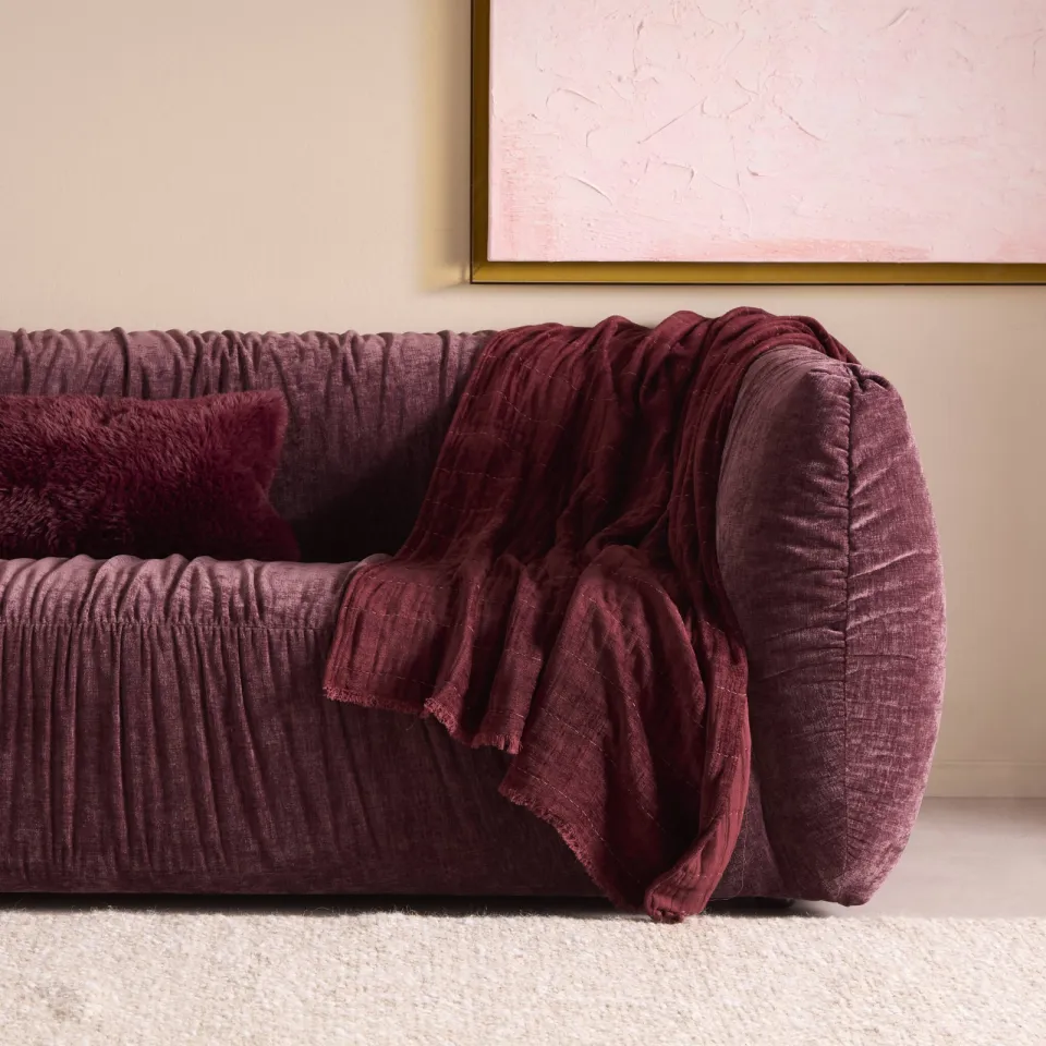NOUS Living James plaid bordeauxrood, foto 2