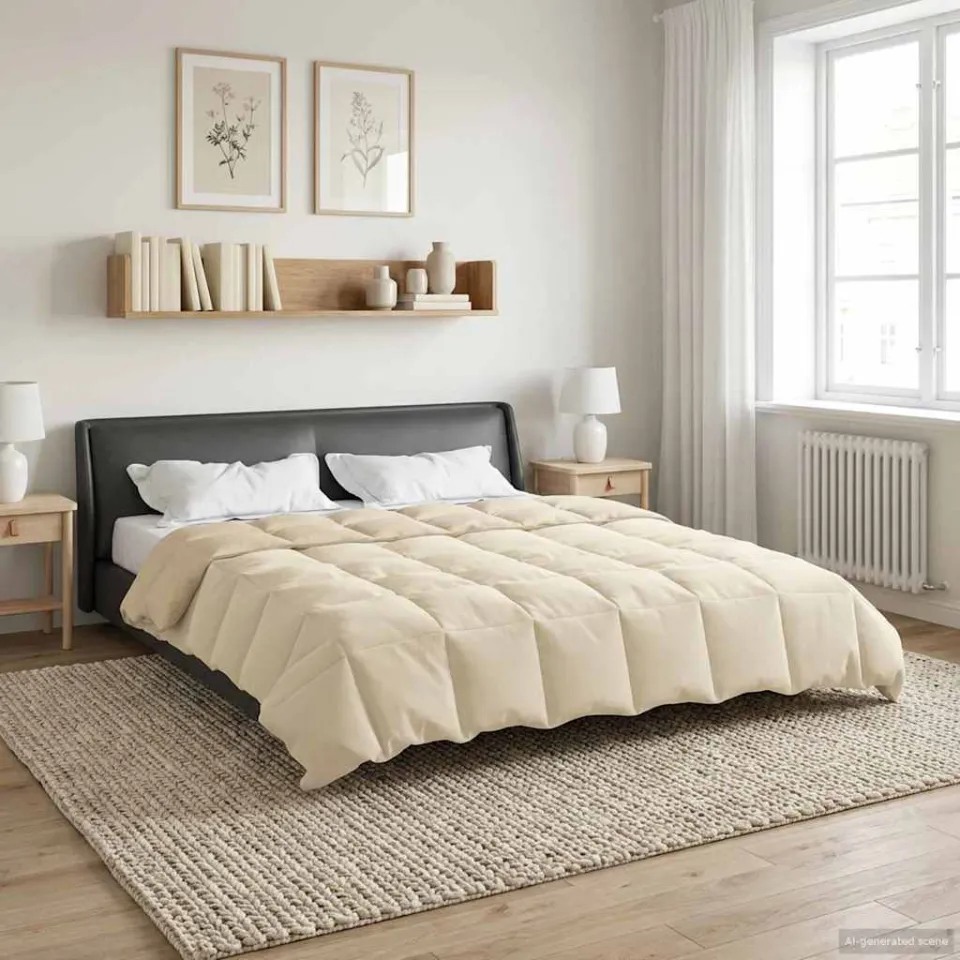 vidaXL Winter Dekbed 220 x 260 cm Winter Microfiber (100% polyester) crème, foto 4