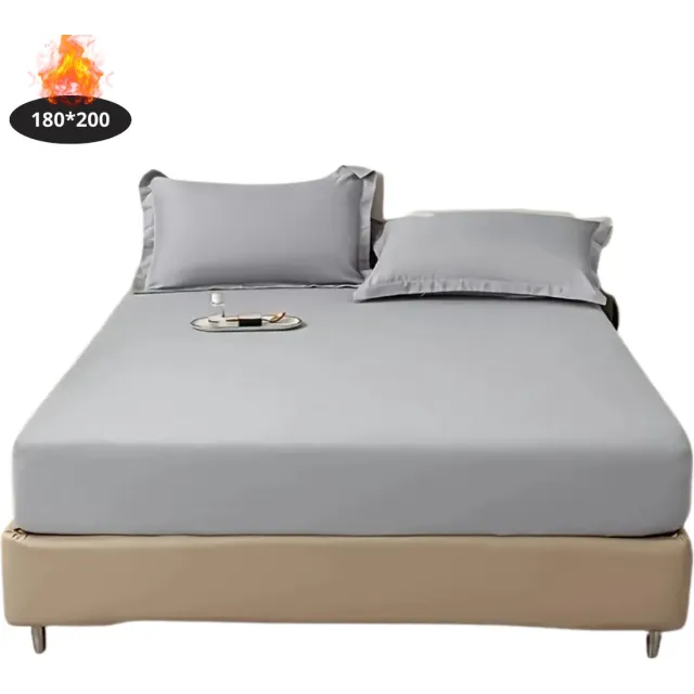 Bovista Hoeslaken Set - Inclusief Kussensloop - 3 Delige Set - Beddengoed - Fitted Sheet - Pillow Case - Bed - Lichtgrijs