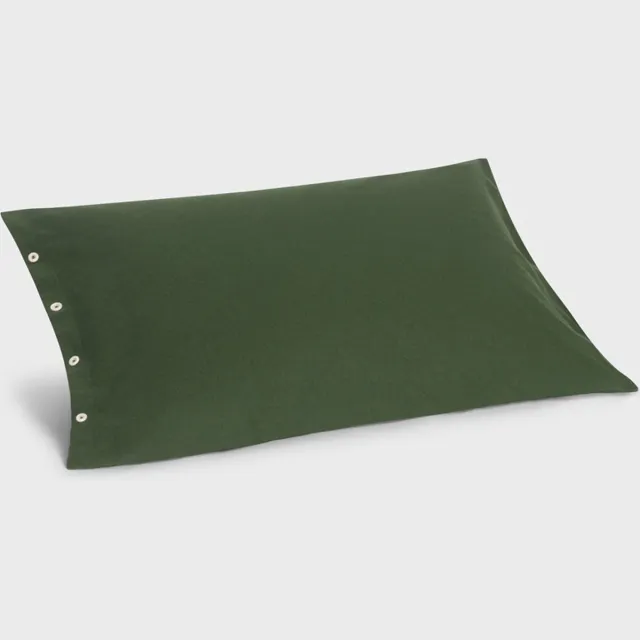 Yumeko kussensloop flanel mosgroen 50x70 - Biologisch & ecologisch - 1 stuk Moss Green
