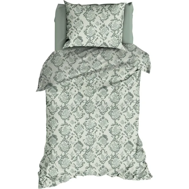 Satin d`or Satijn Dekbedovertrek 140X200/220 Blake Dustygreen groen