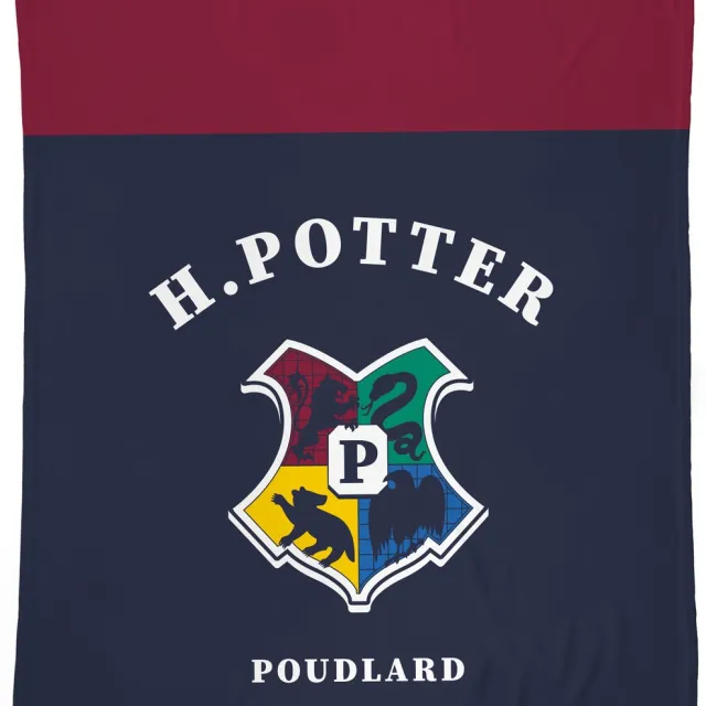 Harry Potter Fleece Deken Premium, Hogwarts Logo - 125 x 150 cm - Polyester Multi