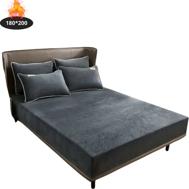 Livano Effen Hoeslaken - Beddengoed - Fitted Sheet - Bed - Slaapkamer - Donkergrijs 180x200