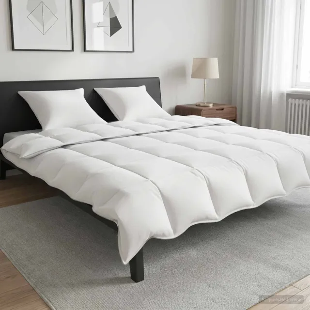 vidaXL Dekbed 200 x 200 cm Winter 350 gsm Polyester en bamboevezel Wit