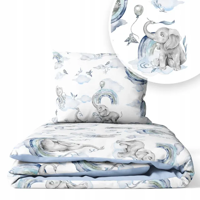 Ankras Kinderbeddengoed 2-delig - Vrolijke Regenboog Olifanten multicolor