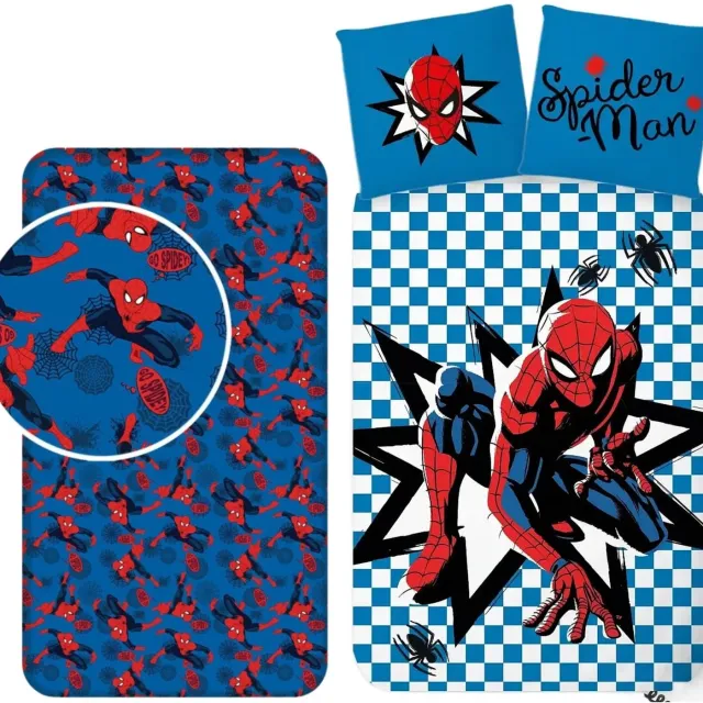Spider-Man Spiderman slaapkamerset; dekbedovertrek en hoeslaken Dekbedovertek met hoeslaken