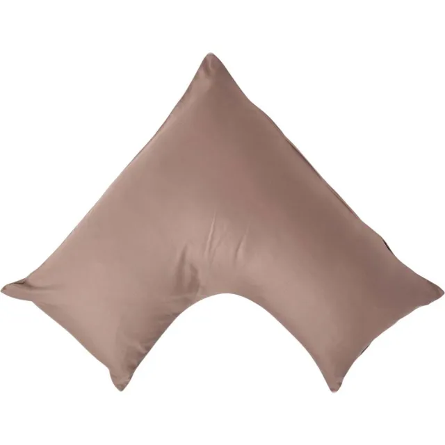 Homescapes Biologische Katoen V-Kussensloop - Bruin - 100% Egyptisch Katoen Satijn - 400TC - 38 x 76 cm