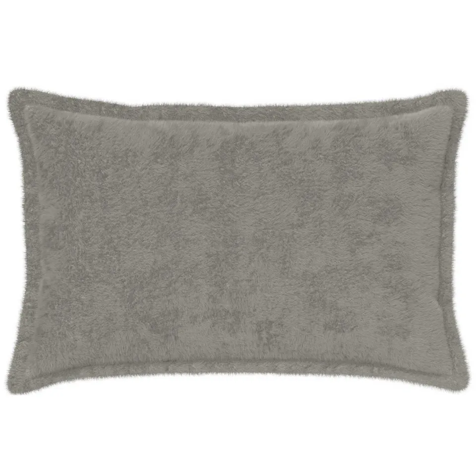 vidaXL Kussensloop 6 st HOUTEN Lichtgrijs 50 x 75 cm Nep Konijnenbont