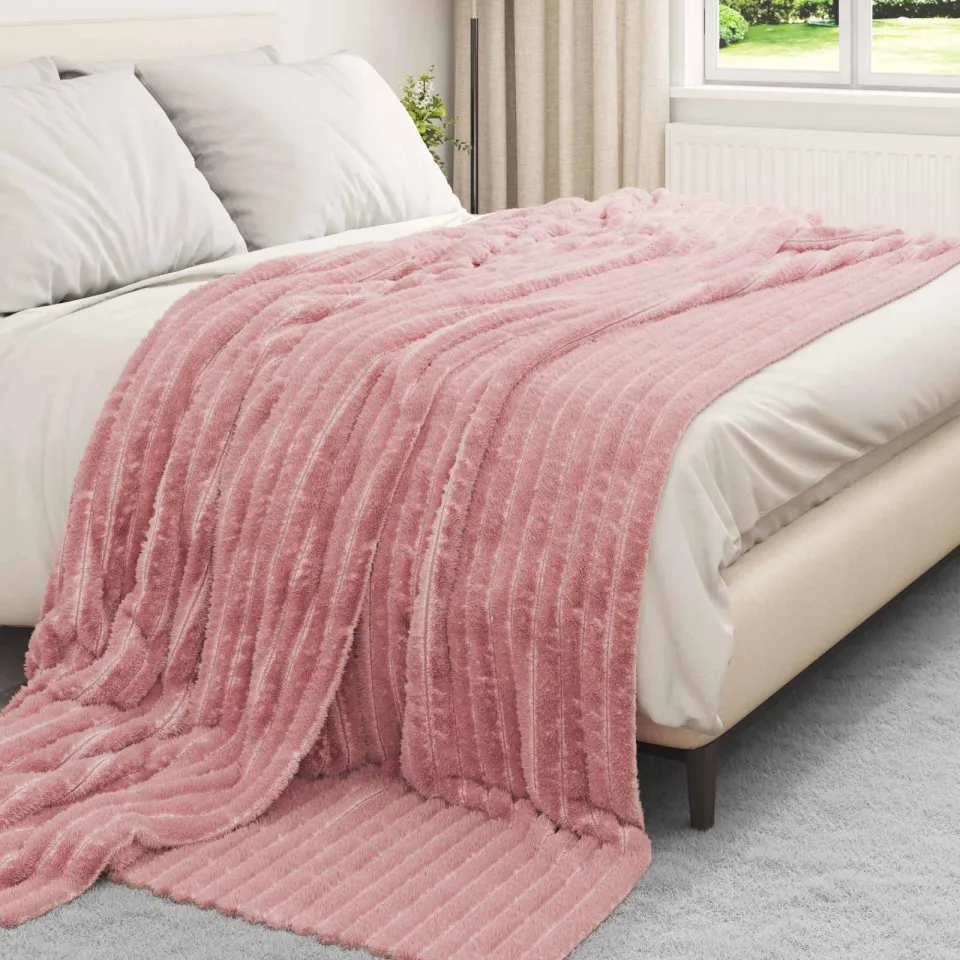 vidaXL plaid Roze 240 x 220 cm 1,37 kg Fleece, foto 3