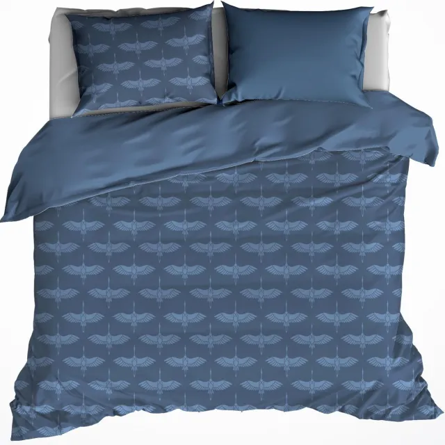 De Witte Lietaer Dekbedovertrek Crane Stellar Blue - Flanel Blauw