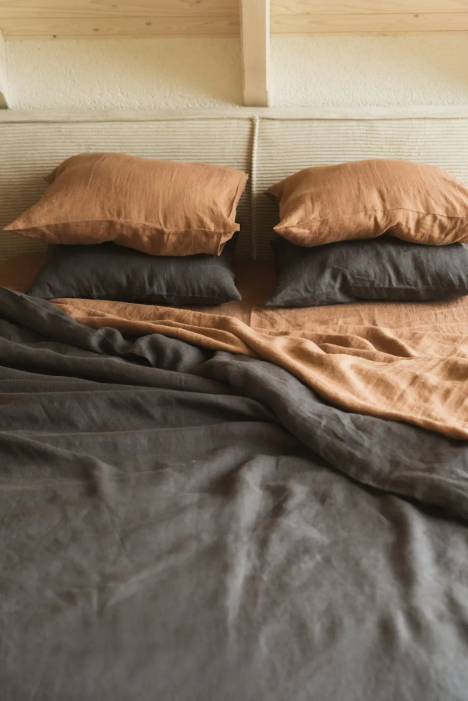 AmourLinen unisex vegan Beddengoedset Linnen Antraciet, foto 2