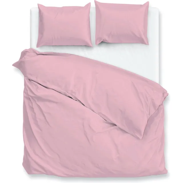 Zohome Dekbedovertrek Perkal - Effen Bedlinnen - Roze - Dekbedhoes van 100% Katoen-Perkal Lilac-Pink