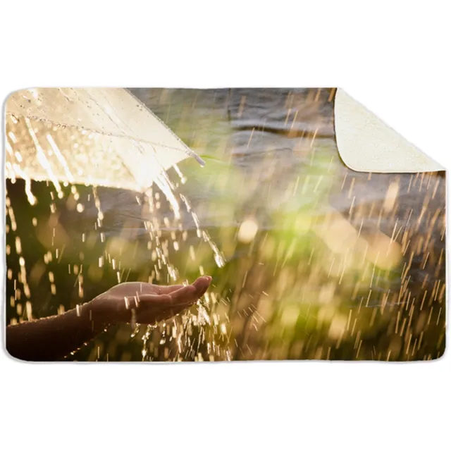 'Maplusbelle' Fleecedeken Zomer in Nederland , 96x146cm, Polyester Sherpa, deken met print Full Colour voorzijde, witte achterzijde