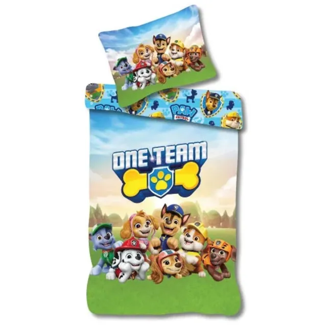 PAW Patrol dekbedovertrek One Team 140 x 200 cm - 70 x 90 cm Katoen Multicolor
