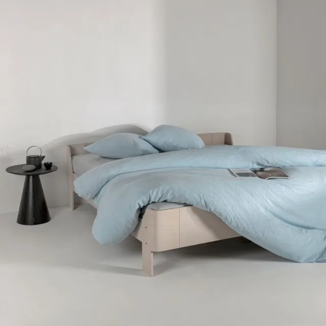 Casilin Strijkvrij Dekbedovertrek Mousseline - 240x220 - Inclusief Bijhorende Kussenslopen - 2 Persoons - 100% Tetra Hydrofiel Katoen - Licht Blauw Ice Blauw
