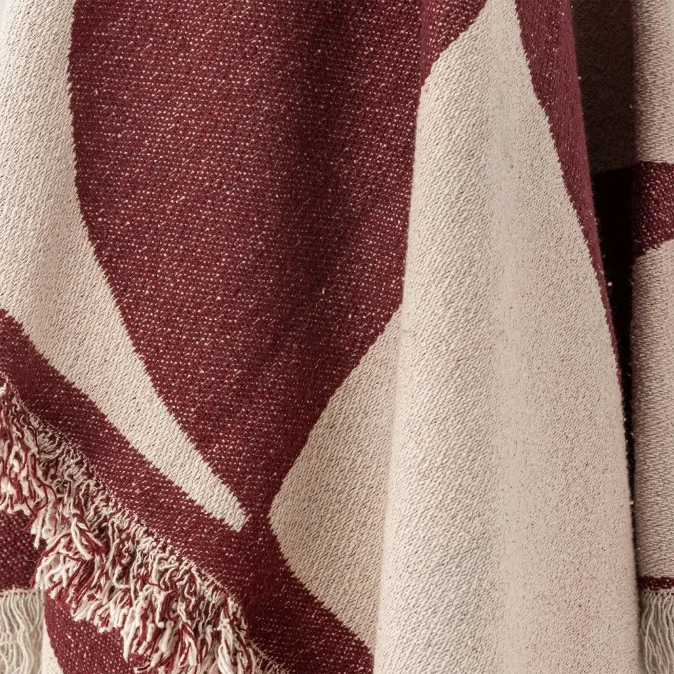 Bloomingville plaid Olica bordeaux, foto 4