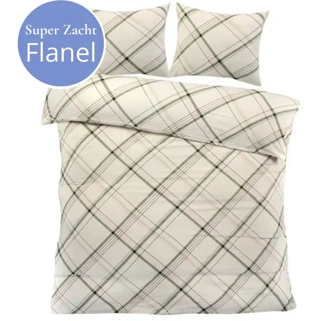 Day Dream Droomtextiel Serfaus Dekbedovertrek Flanel - 240x200/220 cm - Warm en Zacht Off-white