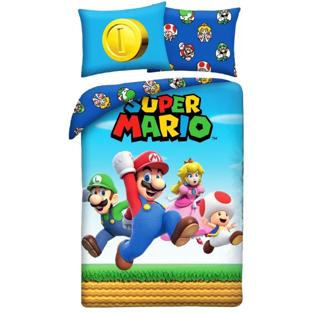 Super Mario Dekbedovertrek Team - 140 x 200 + 70 x 90 cm - Polyester Multi