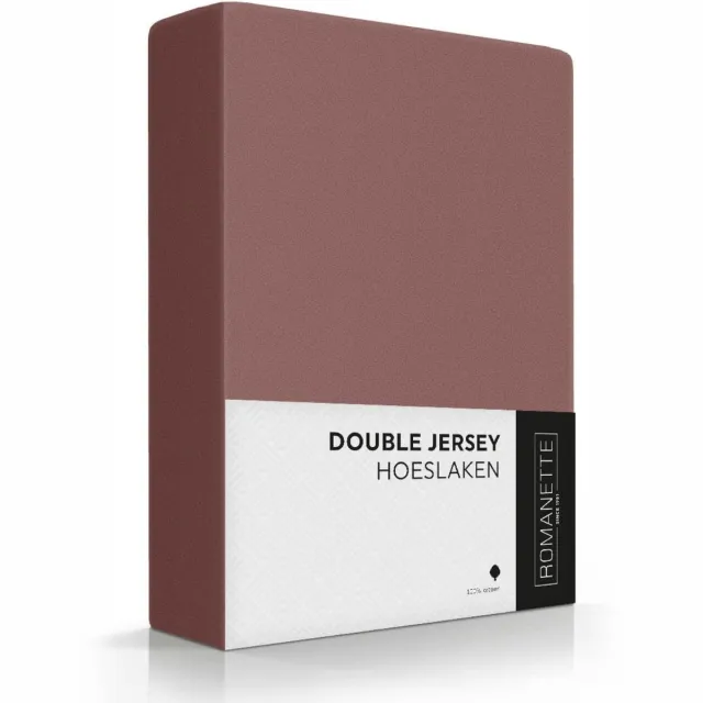 Romanette Luxe Dubbel Jersey Hoeslaken - 1 Persoon 80/90/100x200/210/220 cm – Taupe