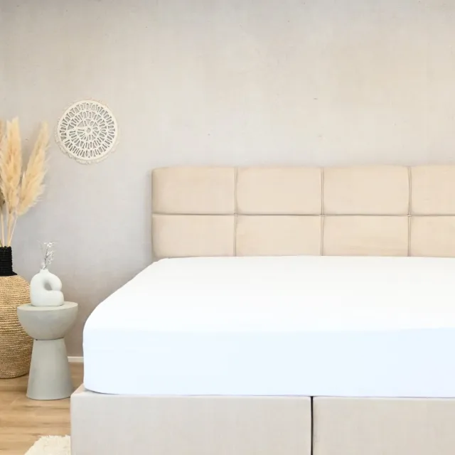 Happybed Hoeslaken White Hoeslaken - 100% katoen - 80/90x200 cm - Onderlaken - Verfijnd jerseykatoen - Ademend katoen - Perfecte pasvorm