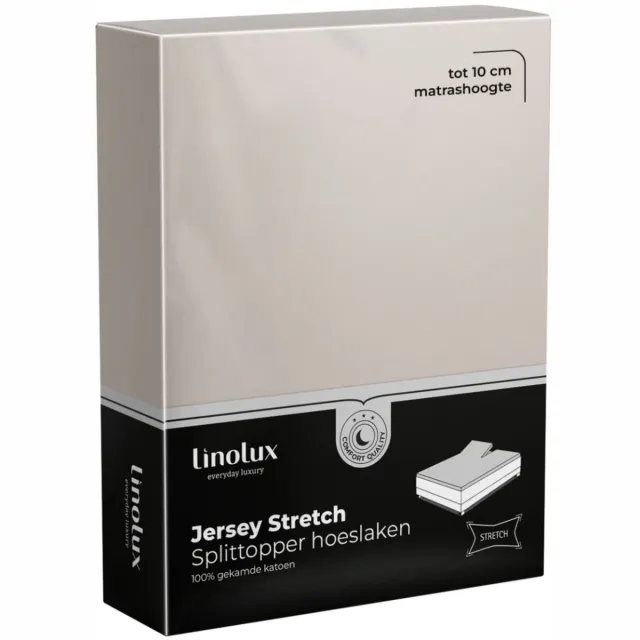 Linolux Hoeslaken Jersey Splittopper Stone 160x200/210