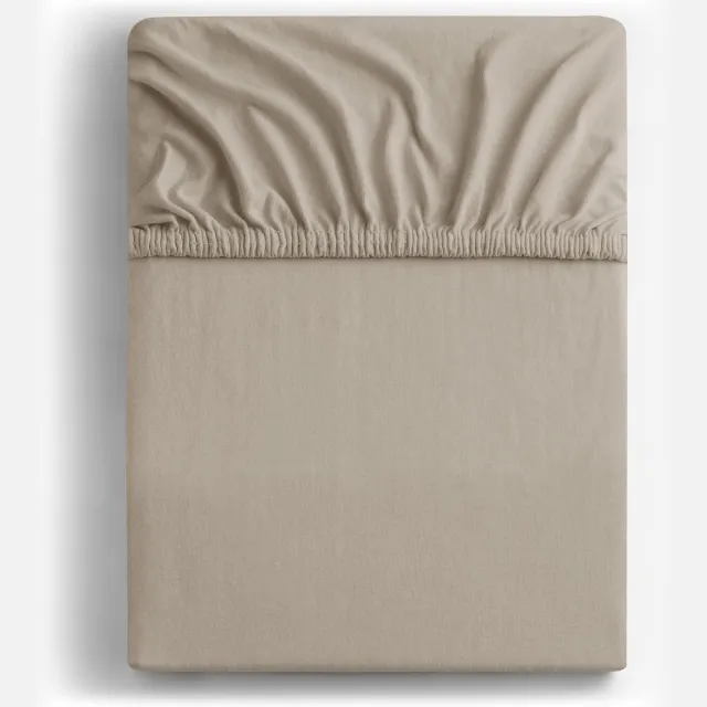 Famanu Hoeslaken 180x200 cm, 100% gekamd katoen jersey, soepel en zacht – Cappuccino. Een veelzijdige en handige keuze voor dagelijks gebruik in en om het huis.