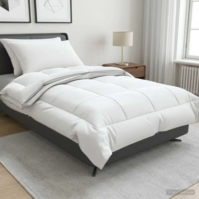 vidaXL Dekbed en Kussen Set 3 st 135x220 cm 4 seizoenen 200+300 GSM Wit