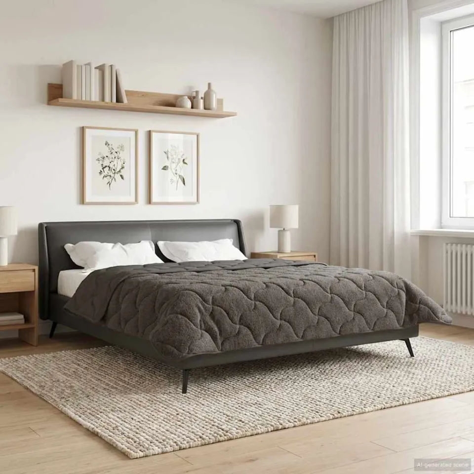 vidaXL Zomer Dekbed 240 x 220 cm Zomer anthraciet, foto 4