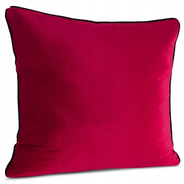 Eurofirany Decoratieve Kussenhoes 45x45 Amarant Velours met Bies Amarant (roze)