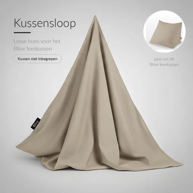 Bline Leeskussen Hoes - Wasbare Kussensloop - 65 x 50 x 45 cm - Beige