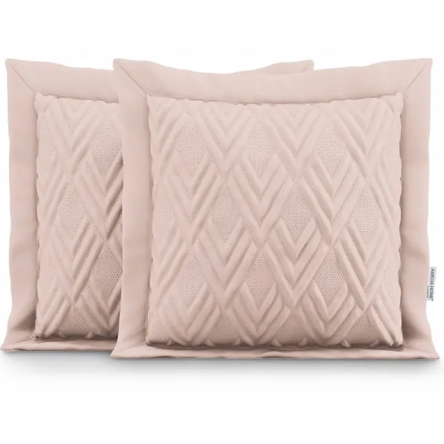 AmeliaHome Decoratieve Kussenslopen Set 45x45cm Roze - Stijlvolle Woonkameraccessoires