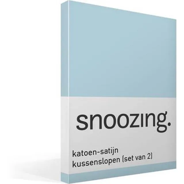 Snoozing Katoen-satijn - Kussenslopen - Set van 2 - 60x70 cm - Hemel