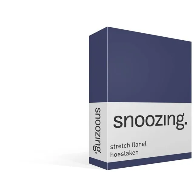 Snoozing stretch flanel hoeslaken - Eenpersoons - Navy